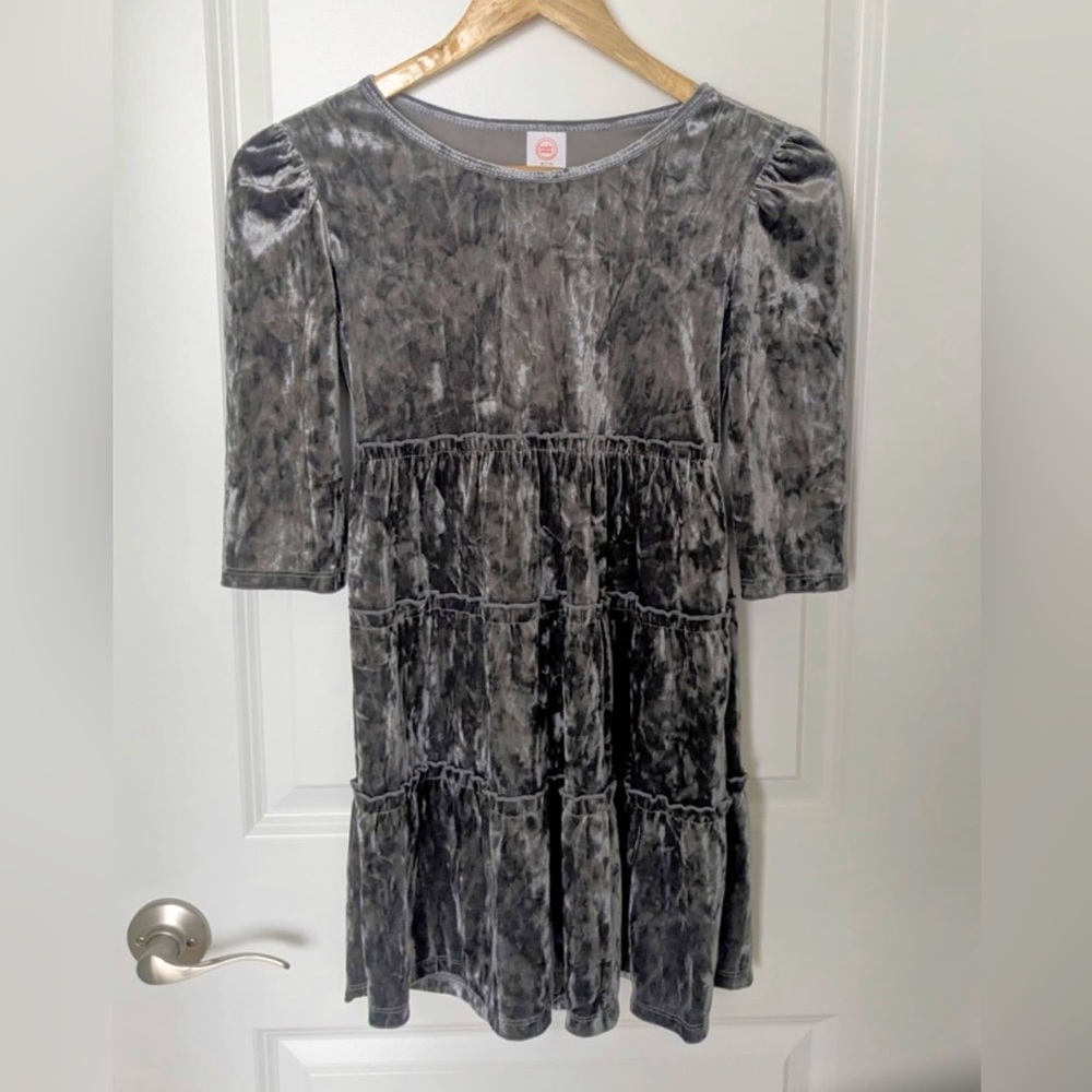 NWT! Wonder Nation Girls size M (7-8) velvet grey dress